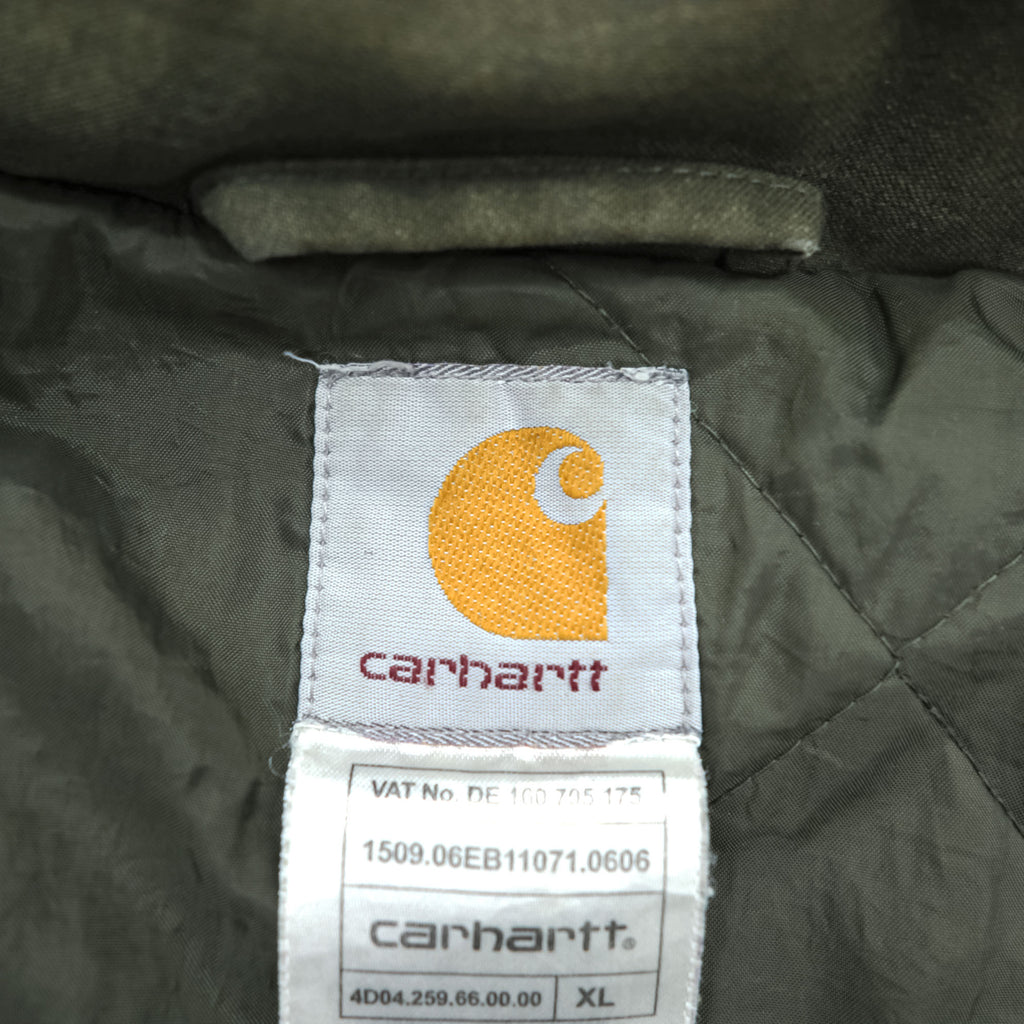 carhartt ヒックマンコート モッズコート フィールドジャケット XL カーキ 中綿 フード着脱 エポレット ドローコード