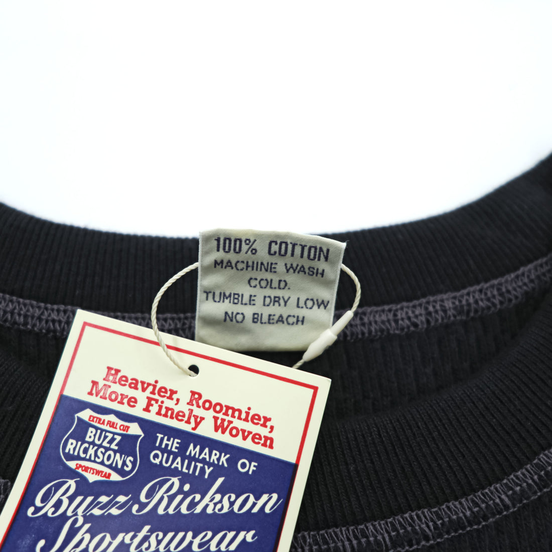 BUZZ RICKSON'S 日本製 サーマル 長袖 ロングスリーブ ワッフル Tシャツ S ブラック ロンT BR63755 未使用品