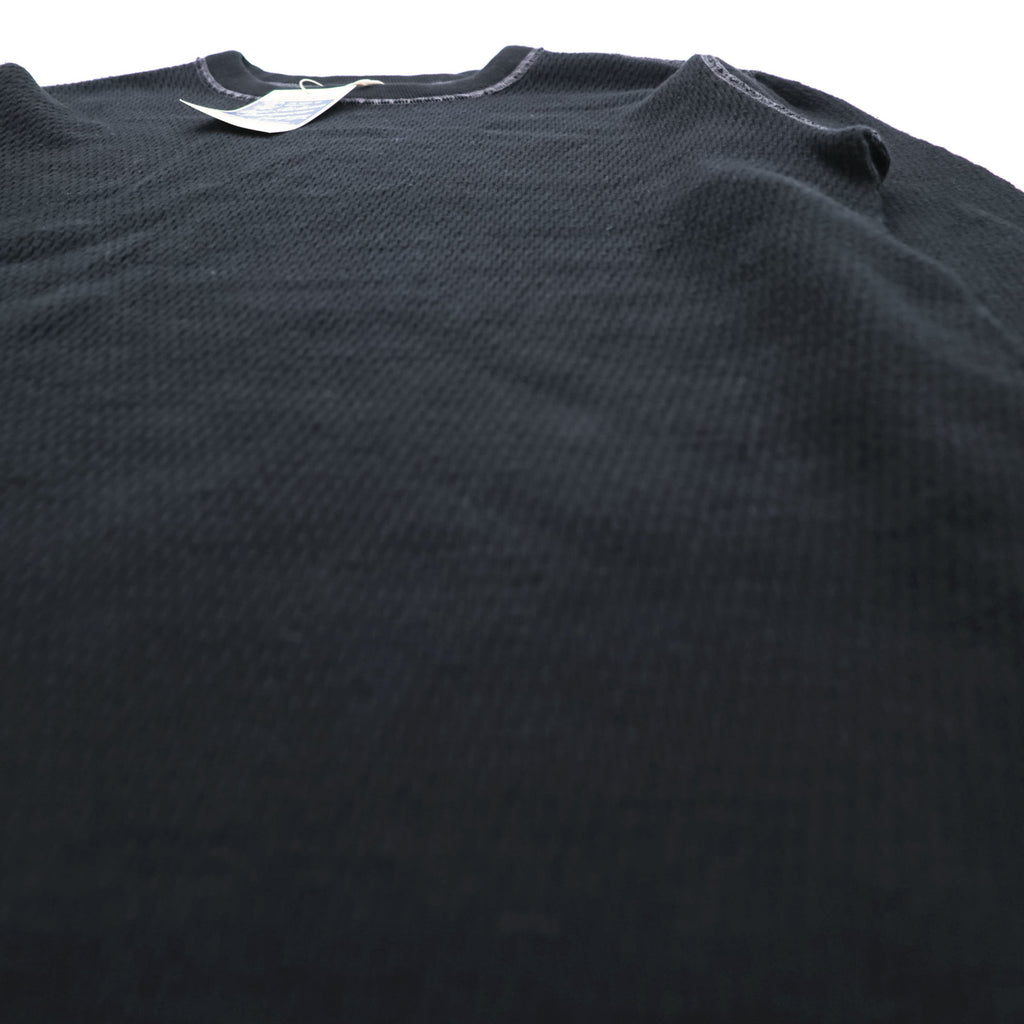 BUZZ RICKSON'S 日本製 サーマル 長袖 ロングスリーブ ワッフル Tシャツ S ブラック ロンT BR63755 未使用品