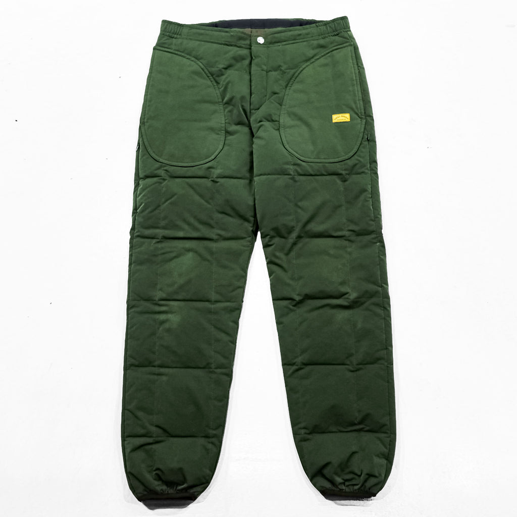 NATAL DESIGN × NANGA アウトドア ダウンパンツ S カーキ ヨーロピアンホワイトダックダウン 河田フェザー サイドジップ ベンチレーション 日本製