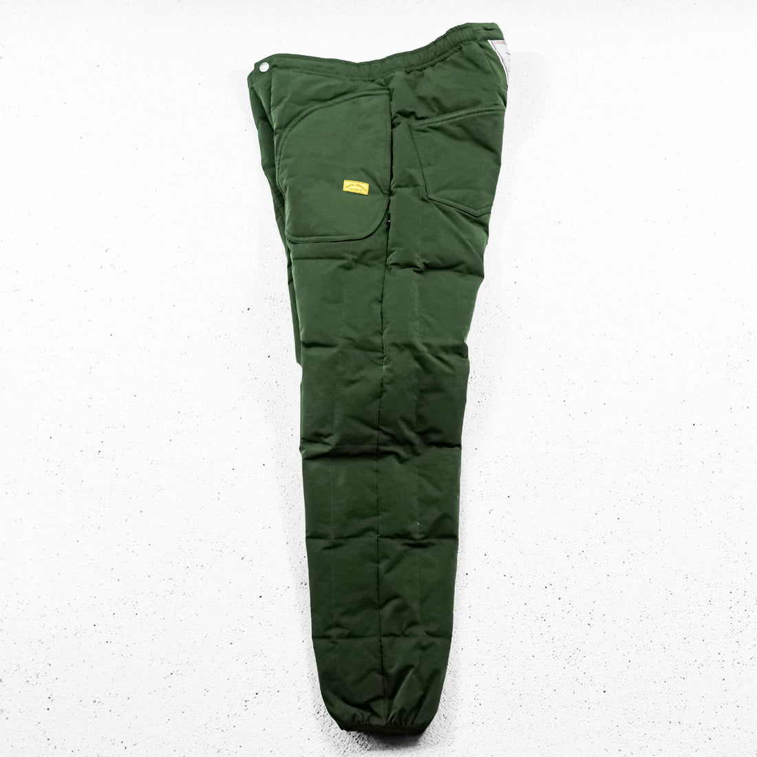 NATAL DESIGN × NANGA アウトドア ダウンパンツ S カーキ ヨーロピアンホワイトダックダウン 河田フェザー サイドジップ ベンチレーション 日本製