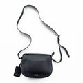 Polo Ralph Lauren Mini Leather Saddle Crossbody Bag Black Gold Tone Hardware