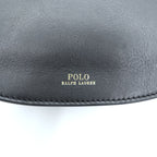 Polo Ralph Lauren Mini Leather Saddle Crossbody Bag Black Gold Tone Hardware