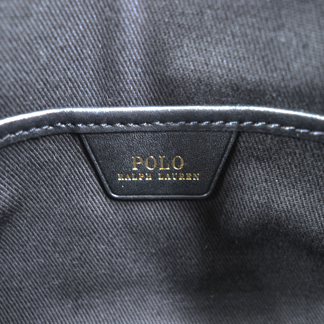 Polo Ralph Lauren Mini Leather Saddle Crossbody Bag Black Gold Tone Hardware