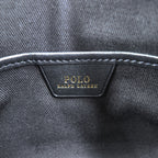 Polo Ralph Lauren Mini Leather Saddle Crossbody Bag Black Gold Tone Hardware