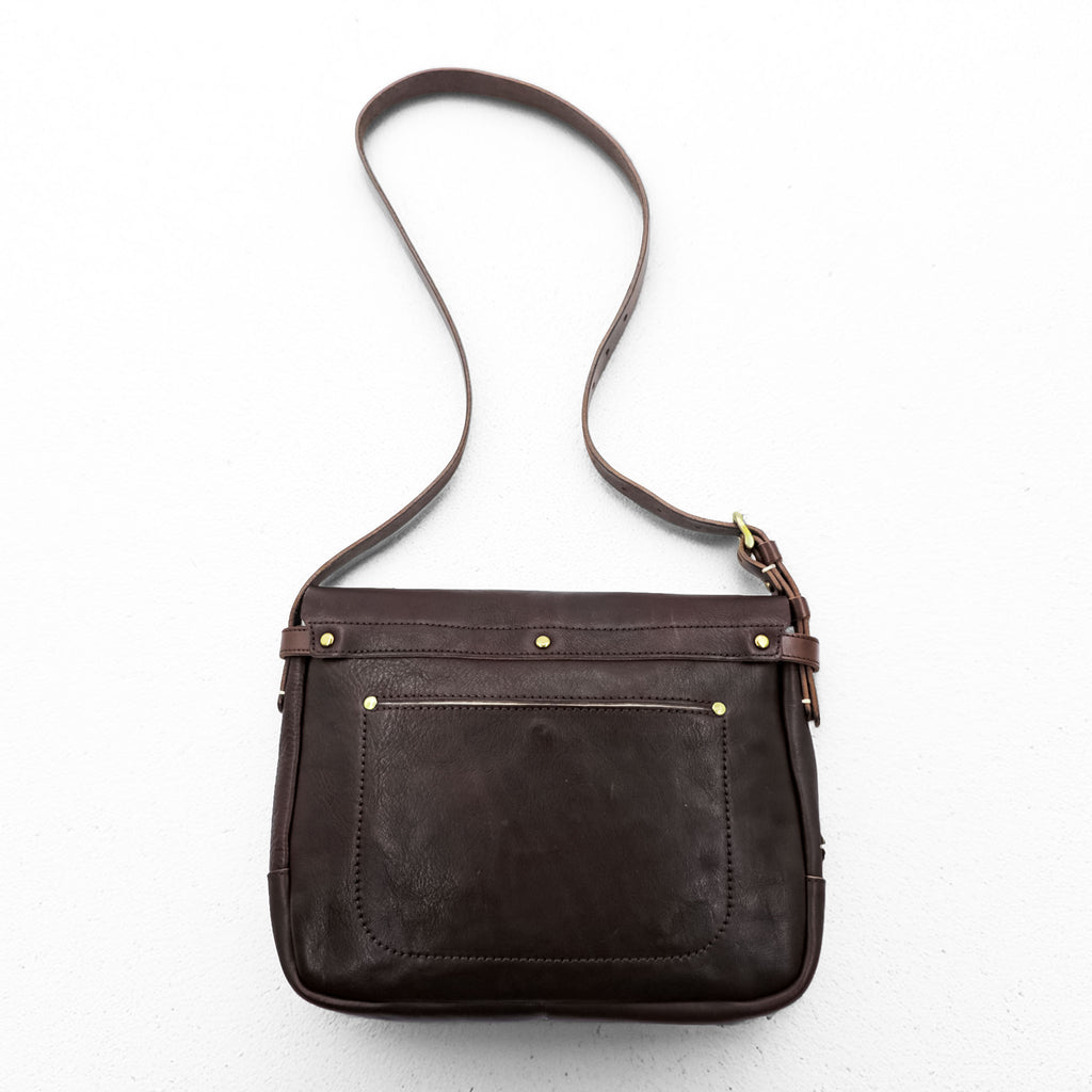 SLOW Japan Made BONO MAIL BAG Shoulder Bag Brown Tochigi Leather Full Vegetable Tanned Leather Flap