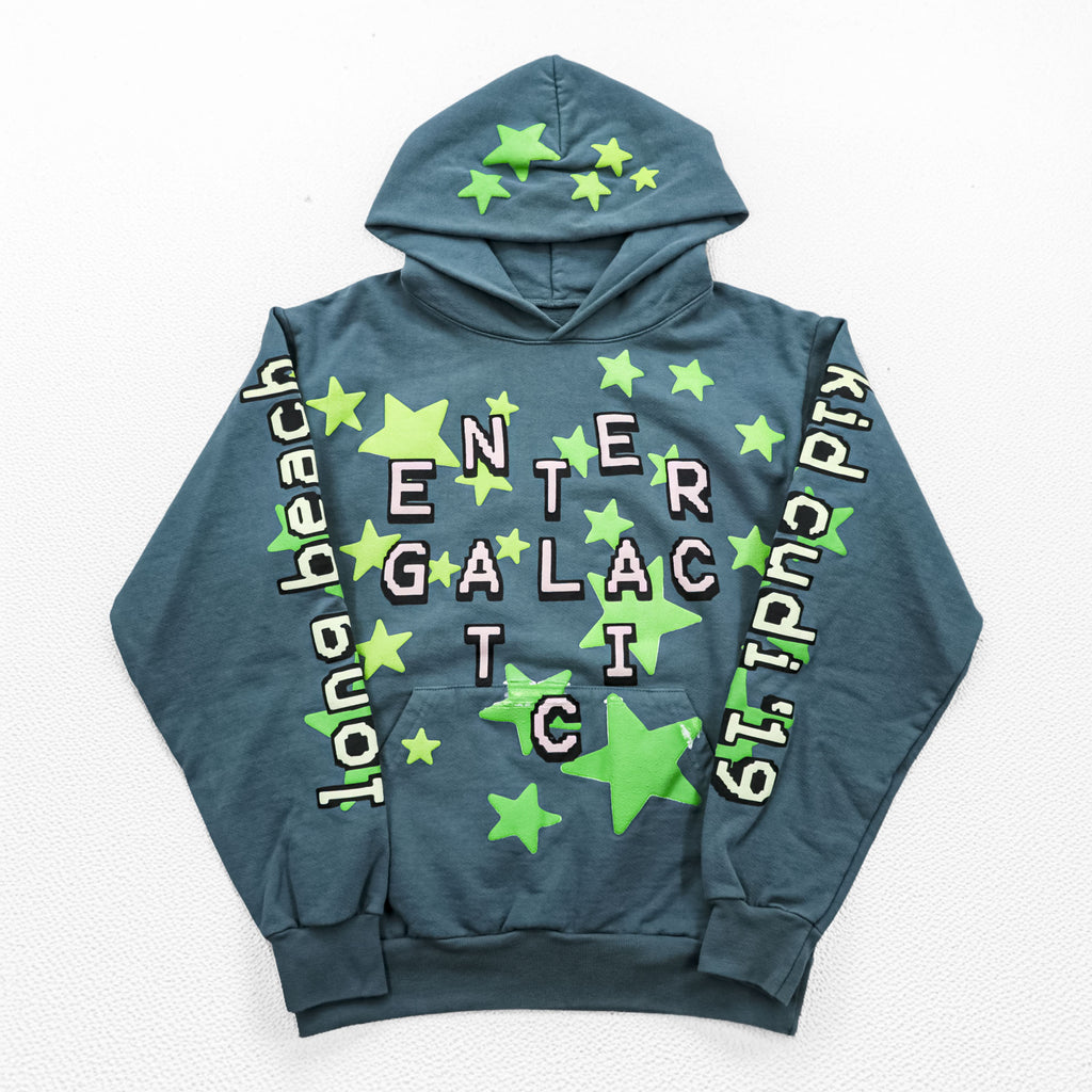 Kid Cudi x CPFM Enter Galactic Hoodie Blue Gray Glow in the Dark Stars Size S