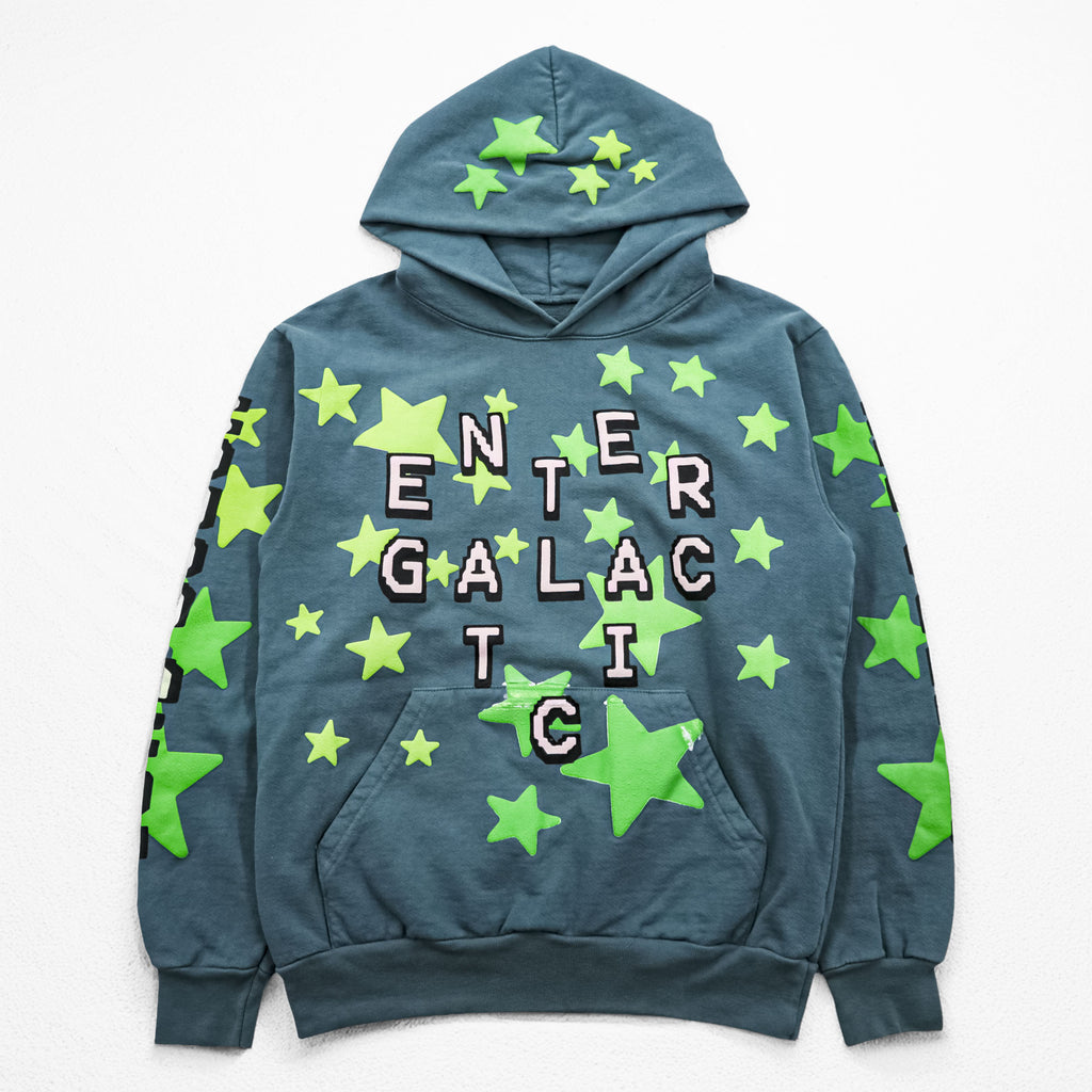 Kid Cudi x CPFM Enter Galactic Hoodie Blue Gray Glow in the Dark Stars Size S