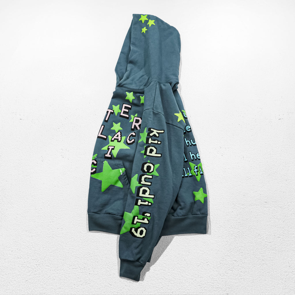 Kid Cudi x CPFM Enter Galactic Hoodie Blue Gray Glow in the Dark Stars Size S