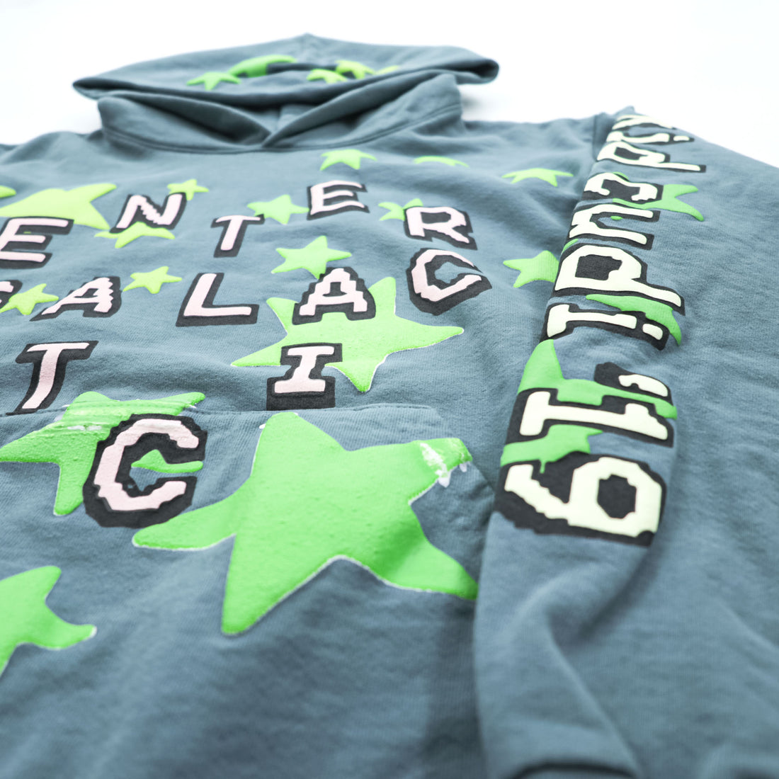 Kid Cudi x CPFM Enter Galactic Hoodie Blue Gray Glow in the Dark Stars Size S