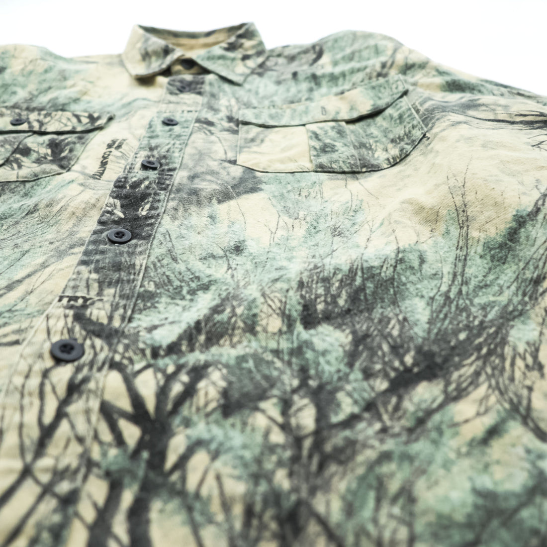 Cabela's 90年代 ヴィンテージ 長袖 ハンティングシャツ L ベージュ OPEN COUNTRY リアルツリーカモ