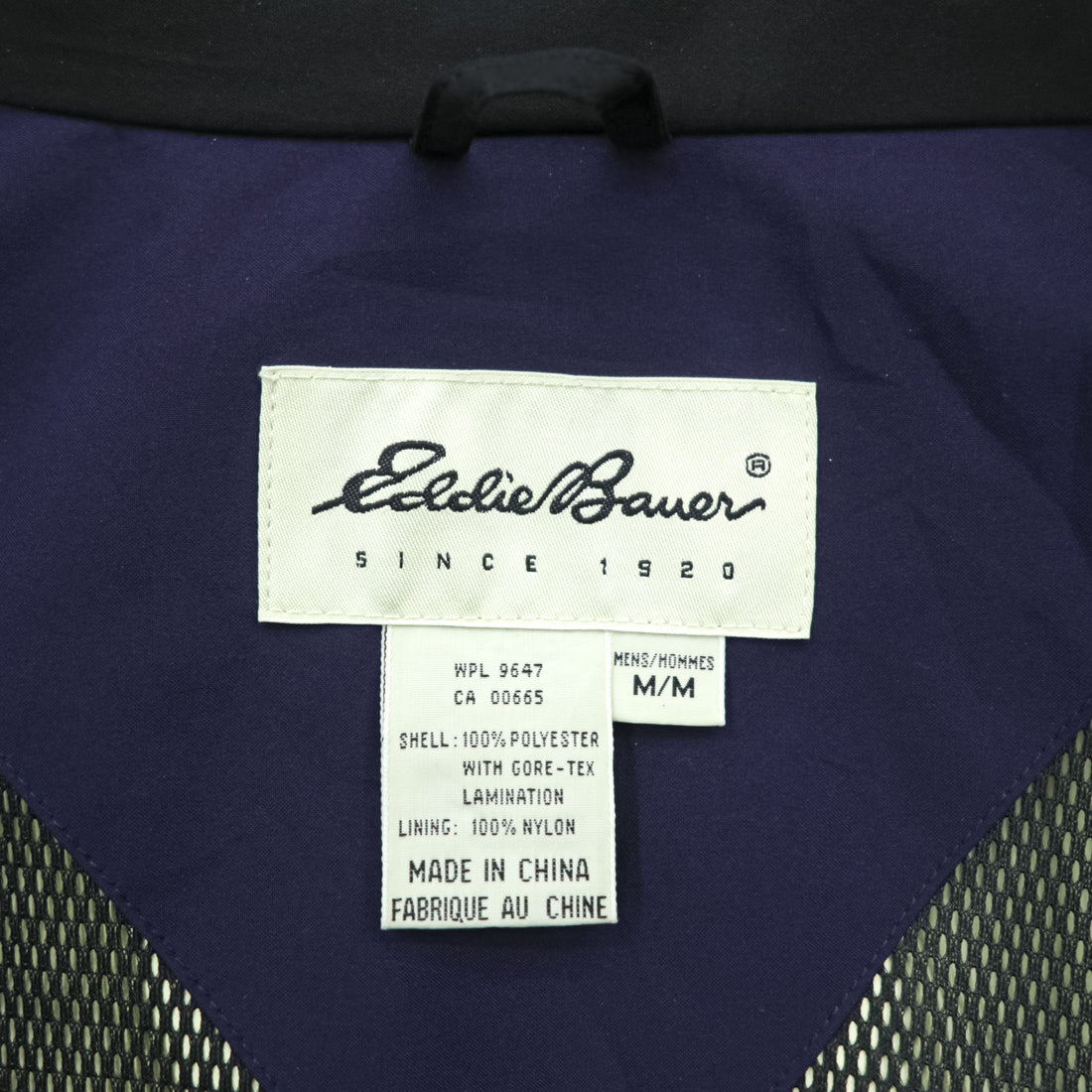 Eddie Bauer 90s Vintage Mountain Parka Shell Rain Jacket, Size M, Navy, Gore-Tex, Waterproof, Drawcord, Detachable Hoodie