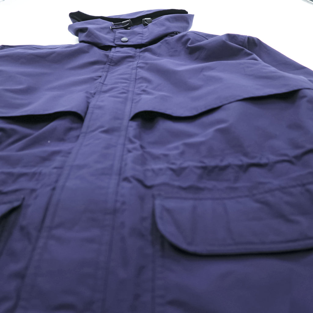 Eddie Bauer 90s Vintage Mountain Parka Shell Rain Jacket, Size M, Navy, Gore-Tex, Waterproof, Drawcord, Detachable Hoodie