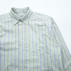 L.L.Bean Long-Sleeve Button-Down Shirt, Size L, Green/Blue Oxford Striped Wrinkle Resistant (AVF5)