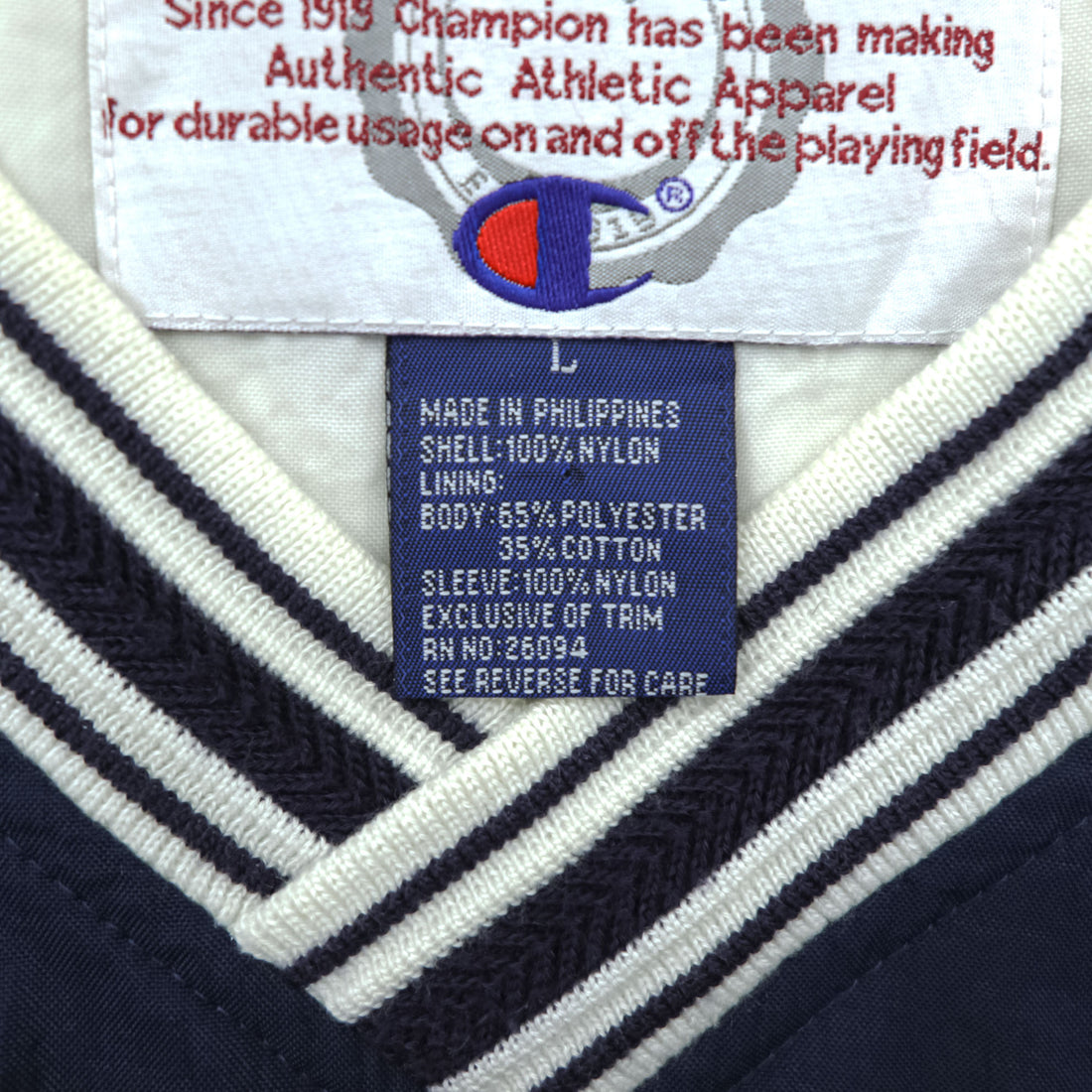 Champion 90s Vintage Piste Track Jacket Jersey L Navy, College Arch Logo PENN