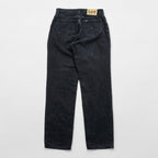 Lee 90s Vintage Tapered Denim Pants Jeans M Black OKLAHOMA JEANS Zipper Fly Leather Patch