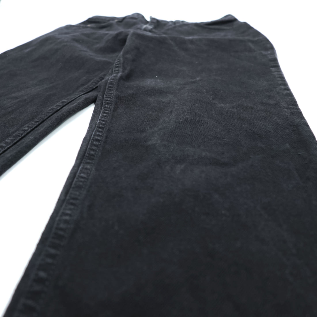 Lee 90s Vintage Tapered Denim Pants Jeans M Black OKLAHOMA JEANS Zipper Fly Leather Patch