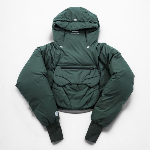 alk phenix Short Puffer Anorak Puffer Jacket L Khaki with drawstring zak short anorak P09520T50