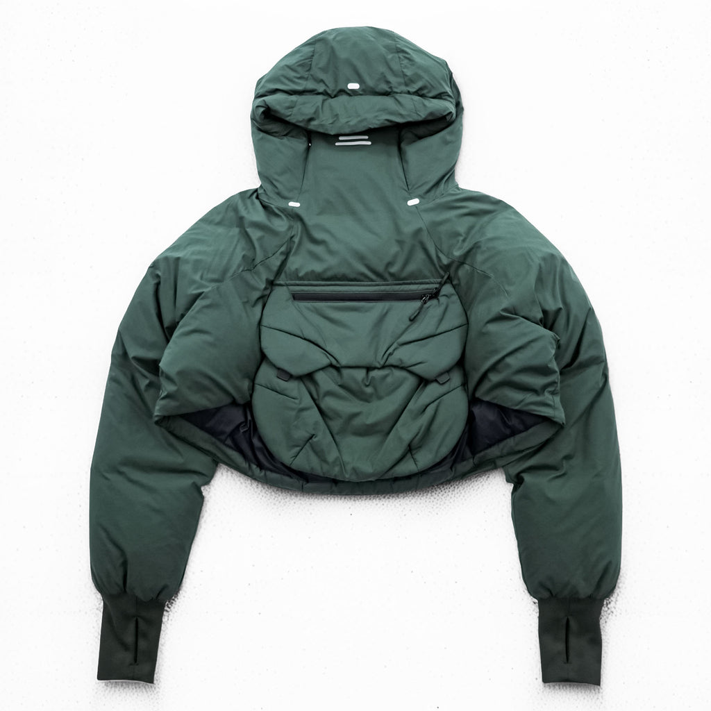 alk phenix Short Puffer Anorak Puffer Jacket L Khaki with drawstring zak short anorak P09520T50