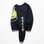 Grateful Dead band sweatshirt, size S, black, brushed lining, LIFE CLOTHING CO., skull and dancing bear sleeve print.