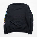 Grateful Dead band sweatshirt, size S, black, brushed lining, LIFE CLOTHING CO., skull and dancing bear sleeve print.