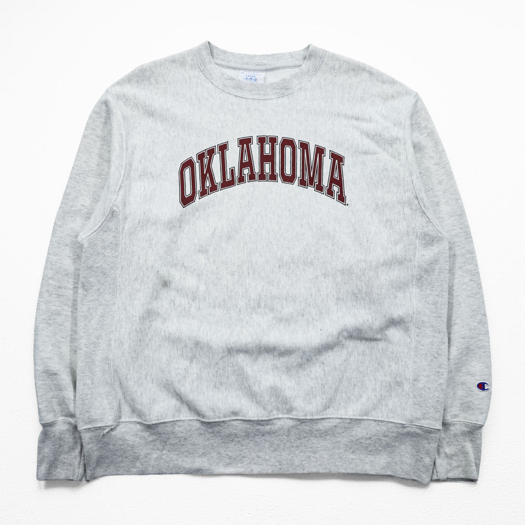 Champion Reverse Weave Oklahoma Crewneck Sweatshirt Gray College Men’s Large