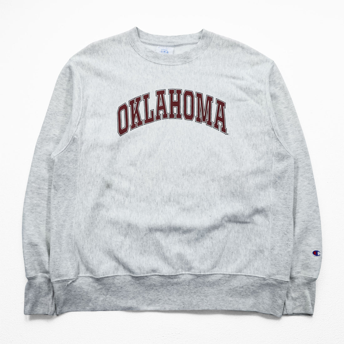 Champion リバースウィーブ REVERSE WEAVE カレッジ スウェット トレーナー 2XL グレー 裏起毛 OKLAHOMA アーチロゴ