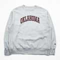 Champion Reverse Weave Oklahoma Crewneck Sweatshirt Gray College Men’s Large