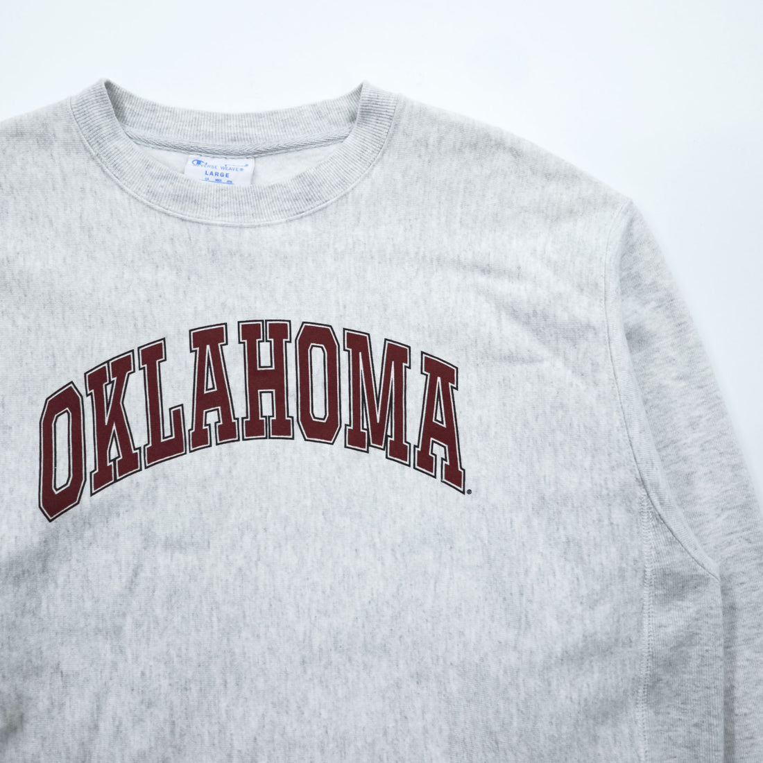 Champion Reverse Weave Oklahoma Crewneck Sweatshirt Gray College Men’s Large