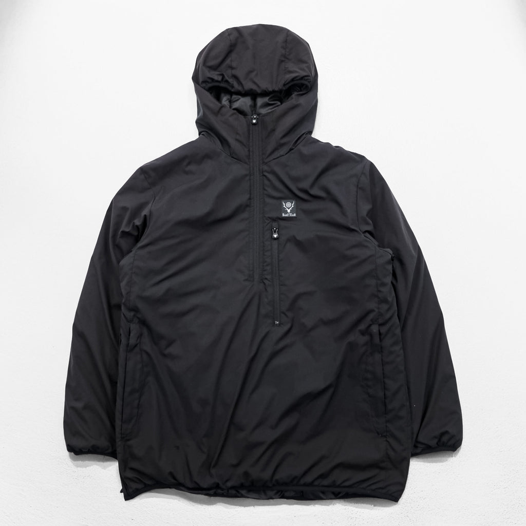South2 West8 Japan Made Puffer Jacket Pullover Hoodie M Black Padded J0762