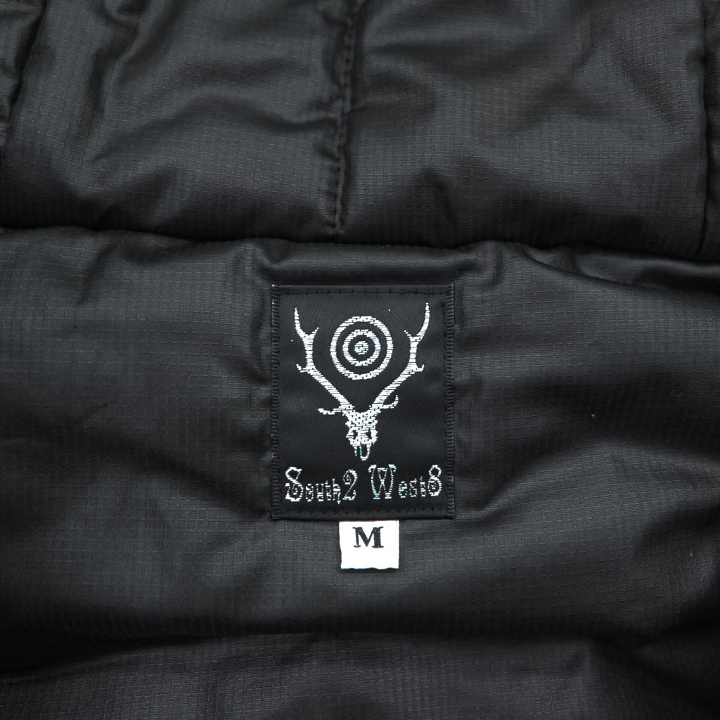 South2 West8 Japan Made Puffer Jacket Pullover Hoodie M Black Padded J0762