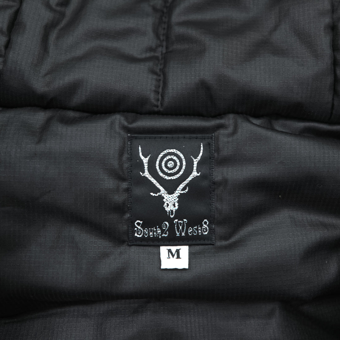 South2 West8 Japan Made Puffer Jacket Pullover Hoodie M Black Padded J0762