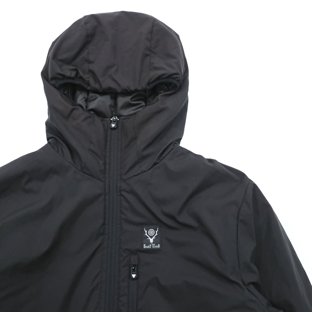 South2 West8 Japan Made Puffer Jacket Pullover Hoodie M Black Padded J0762