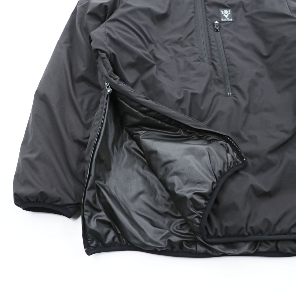 South2 West8 Japan Made Puffer Jacket Pullover Hoodie M Black Padded J0762