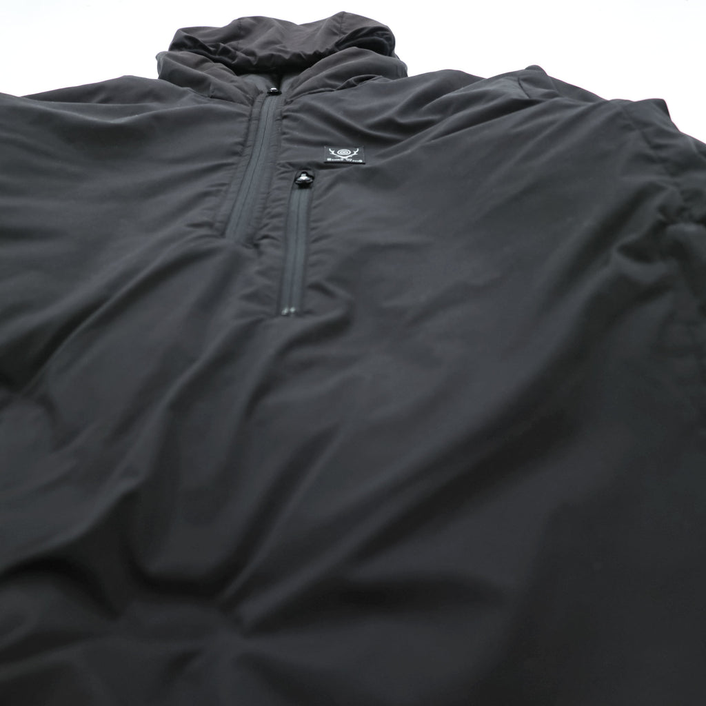 South2 West8 Japan Made Puffer Jacket Pullover Hoodie M Black Padded J0762