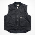 BIG SMITH 90年代 ヴィンテージ ダック地 ワーク ベスト 中綿 Thinsulate フルジップ XL ブラック キャンバス ロシア製 H81200BK