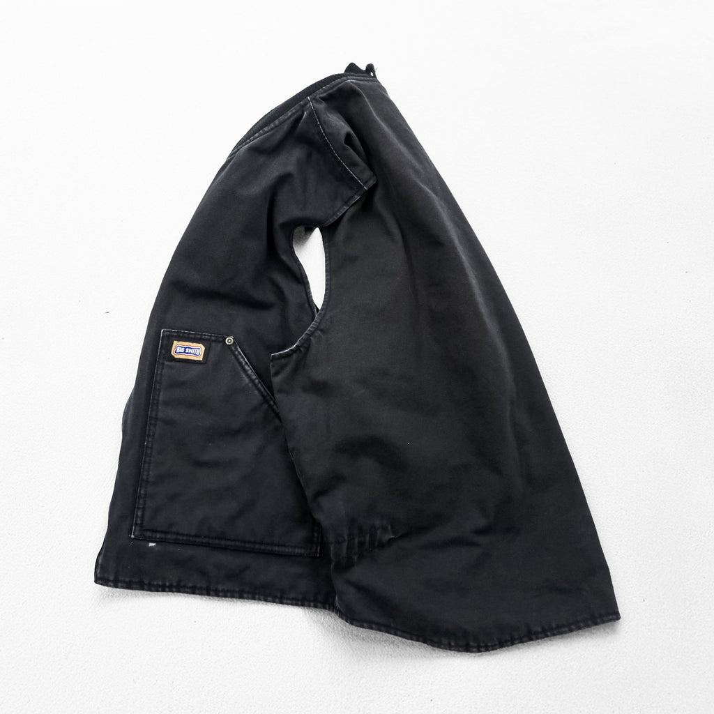 BIG SMITH 90年代 ヴィンテージ ダック地 ワーク ベスト 中綿 Thinsulate フルジップ XL ブラック キャンバス ロシア製 H81200BK