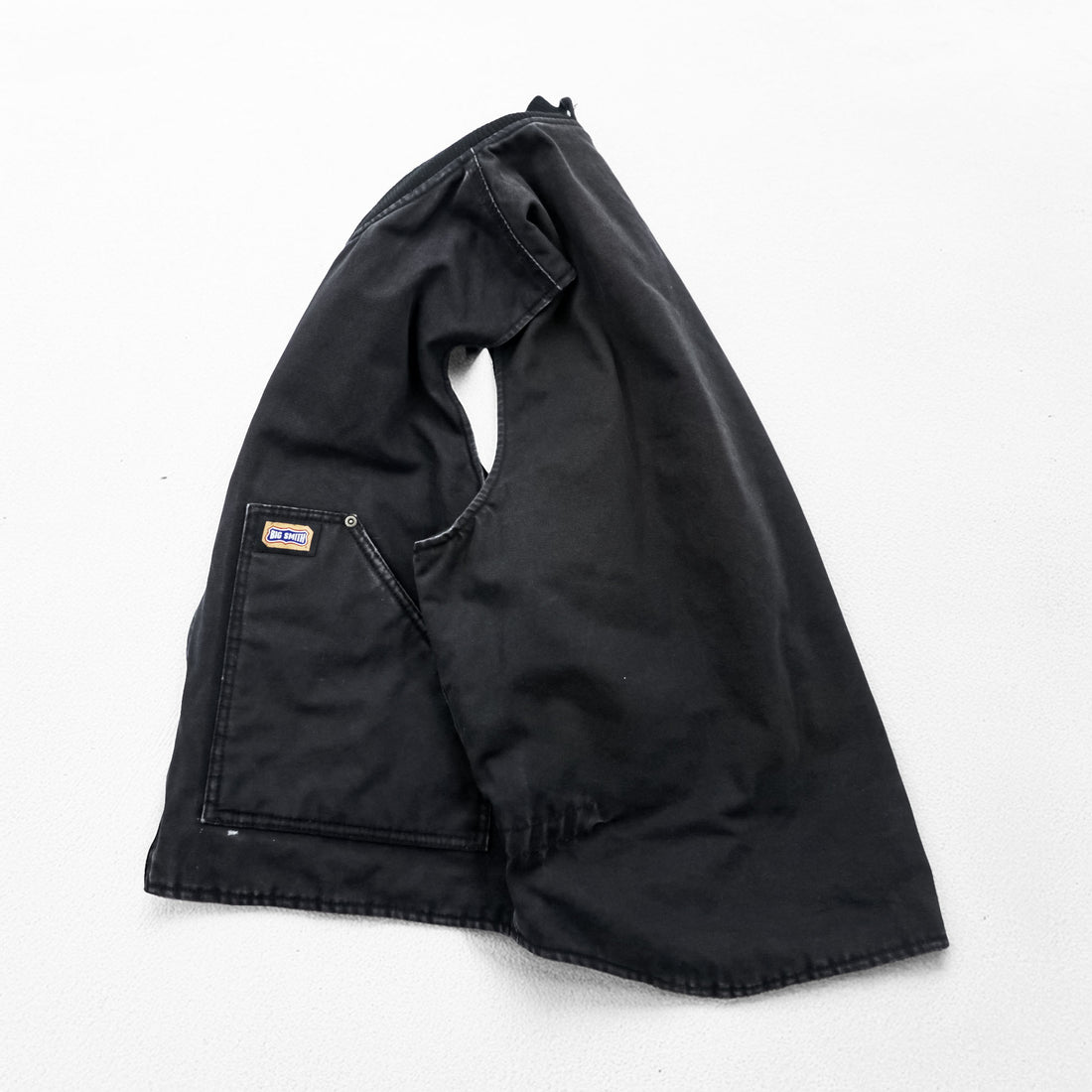 BIG SMITH 90年代 ヴィンテージ ダック地 ワーク ベスト 中綿 Thinsulate フルジップ XL ブラック キャンバス ロシア製 H81200BK