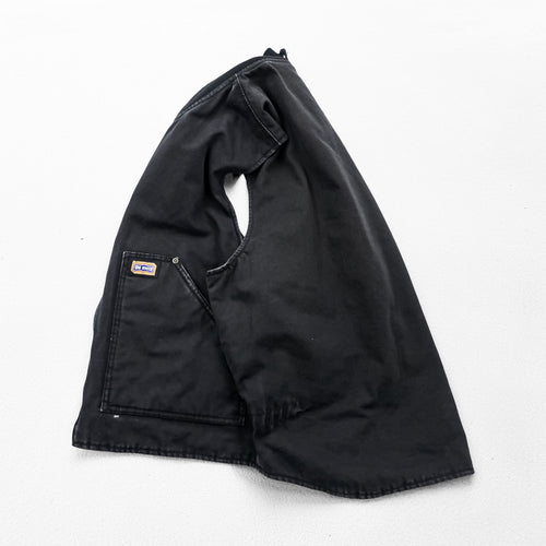 BIG SMITH 90年代 ヴィンテージ ダック地 ワーク ベスト 中綿 Thinsulate フルジップ XL ブラック キャンバス ロシア製 H81200BK