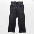 Avirex Type W Black Denim Pants Button Fly Wide Straight Military Style Jeans