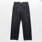 Avirex Type W Black Denim Pants Button Fly Wide Straight Military Style Jeans
