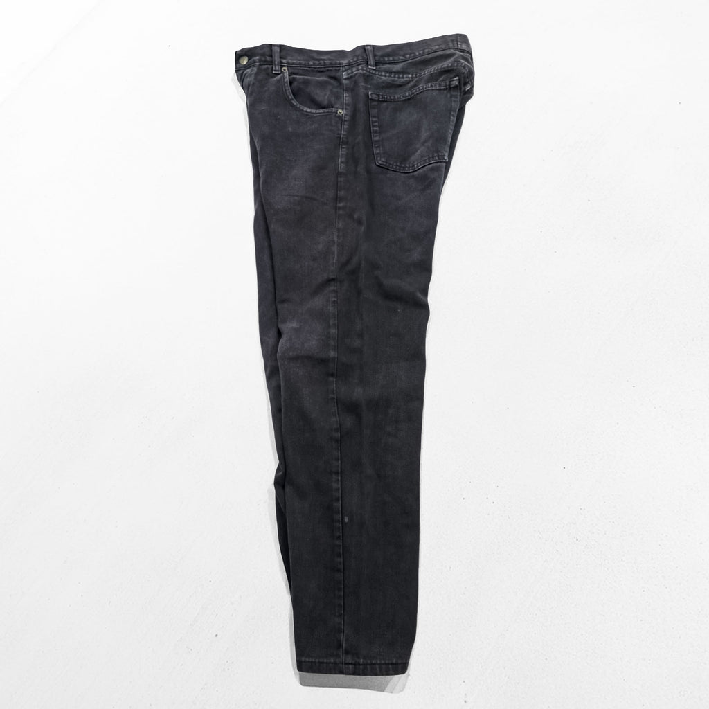 Avirex Type W Black Denim Pants Button Fly Wide Straight Military Style Jeans