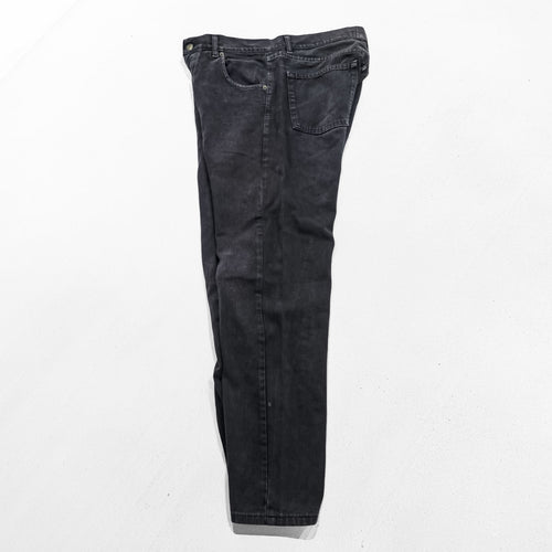 Avirex Type W Black Denim Pants Button Fly Wide Straight Military Style Jeans