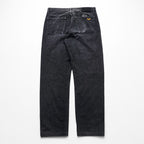 Avirex Type W Black Denim Pants Button Fly Wide Straight Military Style Jeans