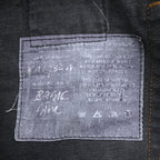 Avirex Type W Black Denim Pants Button Fly Wide Straight Military Style Jeans