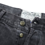 Avirex Type W Black Denim Pants Button Fly Wide Straight Military Style Jeans