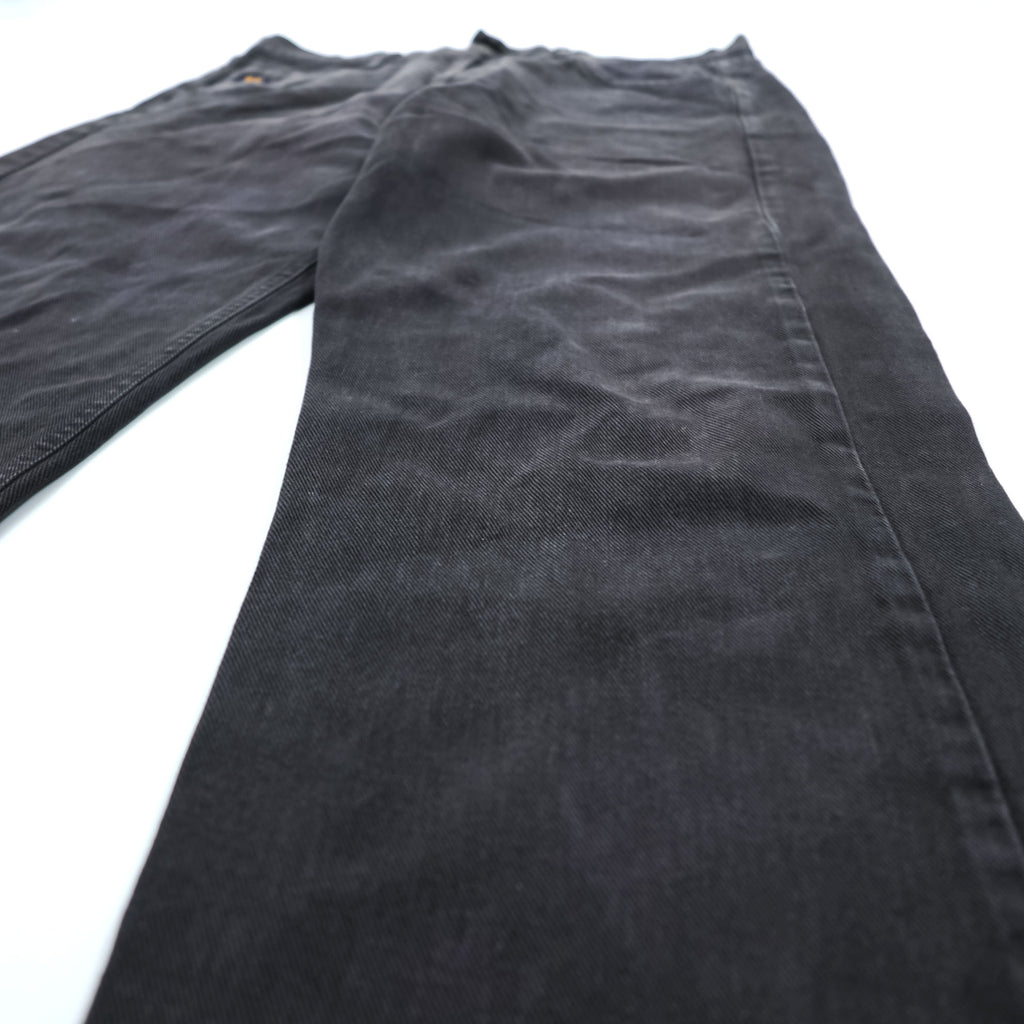Avirex Type W Black Denim Pants Button Fly Wide Straight Military Style Jeans