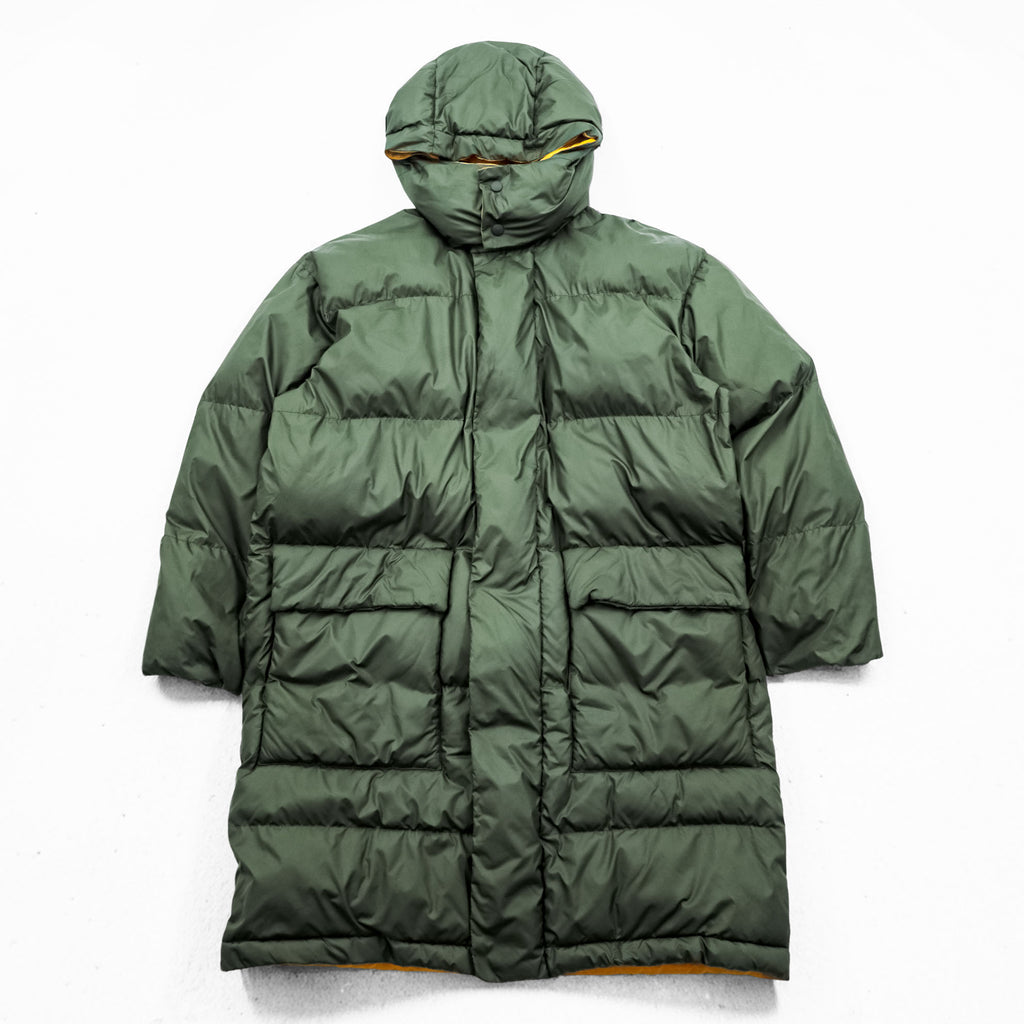 STELLA McCARTNEY Italian Made Puffer Jacket M Khaki, Orange Hoodie Detachable Double Zip Olaf Long Puffer Jacket