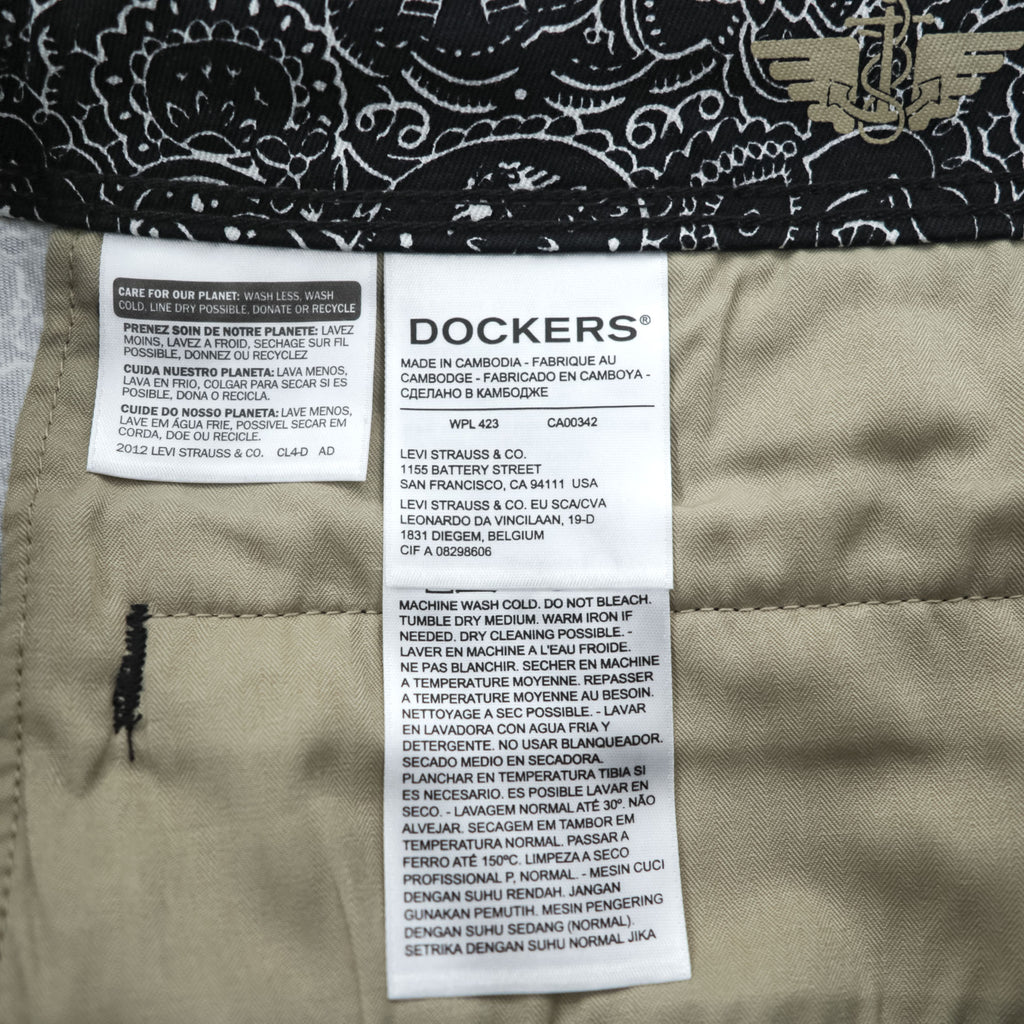 DOCKERS ( Levi's ) ユーティリティー カーゴパンツ イージーパンツ L ブラック 総柄 ALPHA KHAKI 未使用品 75798-0009