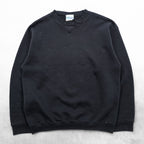 DISCUS ATHLETIC 90s Vintage USA Made V-insert Blank Sweatshirt L Black